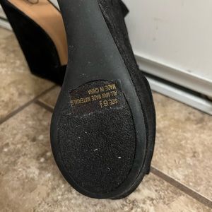 Suede black platforms